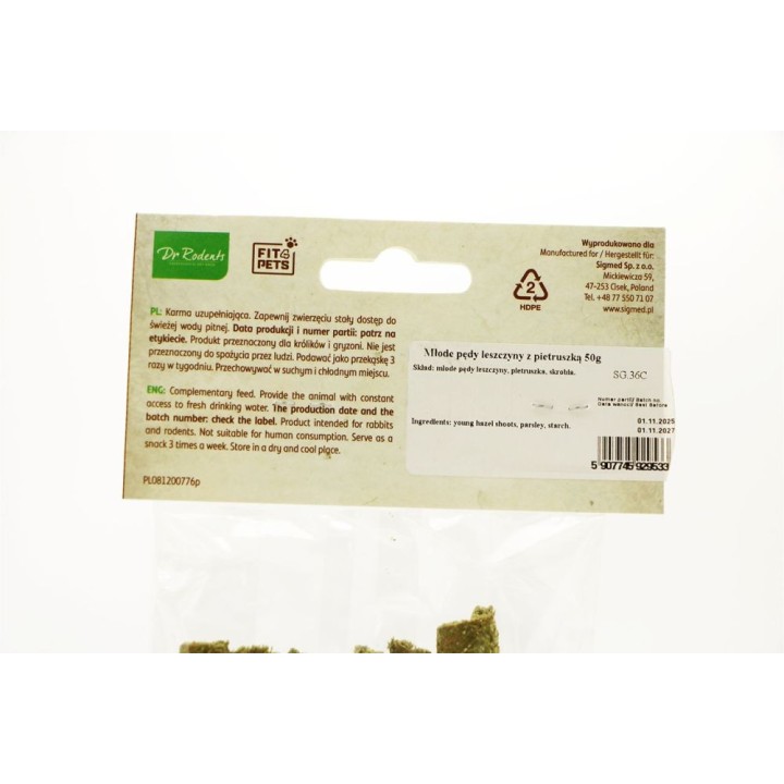 Młode pędy leszczyny Dr Rodents z pietruszką 50g