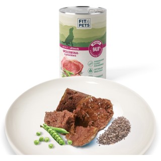 Karma dla psa pełnoporcjowa Fit4Pets wołowina z groszkiem 400g