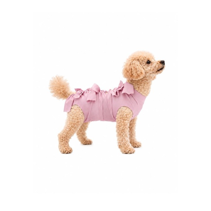 Koszulka pooperacyjna Fit4Pets na wiązanie różowa