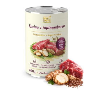 Karma dla psa pełnoporcjowa  Fit4Pets kozina z topinamburem 400g